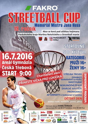 Streetball Cup - Memoril Mistra Jana Husa 2016 - plakt